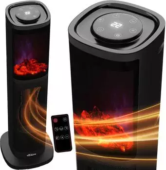 Tronitechnik Turm-Keramikheizer PTC 2000W mit Flammeneffekt und Oszillation