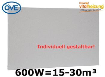 Vitalheizung 600Watt Infrarotheizung, 122,4x61,2 cm, für Räume 15-30m³, auch für Rasterdecken