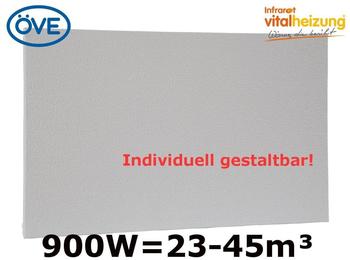 Vitalheizung 900W Infrarotheizung, 150x60 cm, für Räume 23-45m³, bemalbar, Ip44