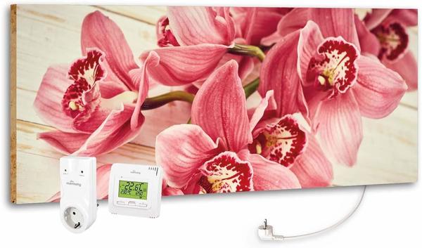Marmony 800W Infrarot-Heizung Motiv Pink Orchidee mit Thermostat MTC-35