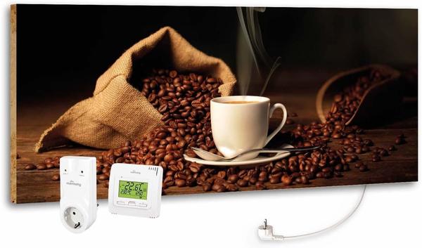 Marmony 800W Infrarot-Heizung Motiv Coffeetime mit Thermostat MTC-35