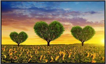 PaperMoon Infrarot-Bildheizkörper Blumenwiese mit Herzbäumen (100 x 60 cm, 600 W)