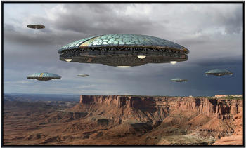 PaperMoon Infrarot-Bildheizkörper UFO Invasion (100 x 60 cm, 600 W)