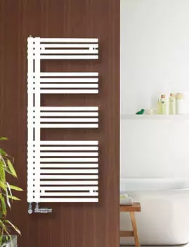 Zehnder Forma Asym LFAEL-150-60/DD Handtuchwärmer links B: 59,6 H: 156,1 cm weiß – Funktionalität und Design vereint