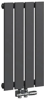 EMKE Heizkörper 60x30cm 233W Flach Einlagig Vertikal Mittelanschluss Schwarz