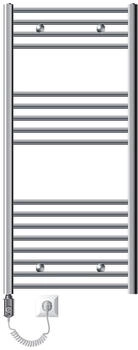 ECD Germany Badheizkörper Elektrisch 600 x 1200 mm mit Heizstab 900 W Chrom