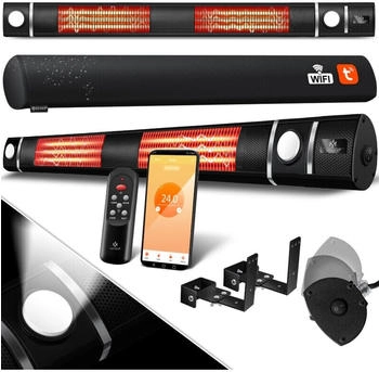 Kesser Infrarot Heizstrahler 3000W IR-Gastro-Bar + LED, Fernbedienung schwarz