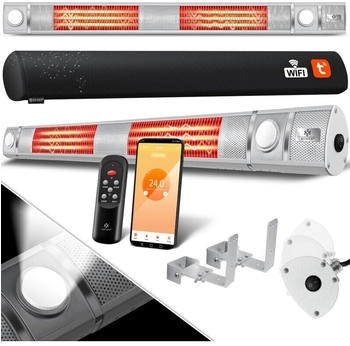 Kesser Infrarot Heizstrahler 3000W IR-Gastro-Bar + LED, Fernbedienung silber