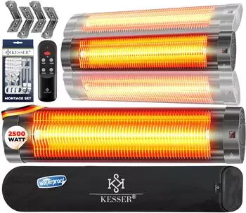 Kesser Infrarotstrahler 2500W inkl. Schutzhülle, Timer Anthrazit