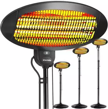 TecTake Solaris Monolith 2000W höhenverstellbar schwarz
