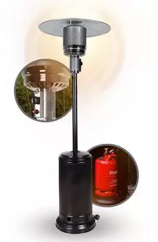 Apana Bellamente ONE Terrassenheizstrahler Gas 14kW, schwarz (66004)
