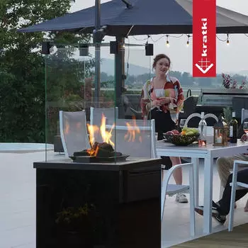 Kratki Patio Mini Terrassenheizer Glas schwarz manuelle Steuerung 8,2kW (PATIO/MINI/M/G30/50MBAR/CZ)