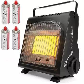 EvoCamp Tragbare Gasheizung 1,7kW Keramik, Sauerstoffmangelsicherung (MSF-1A)