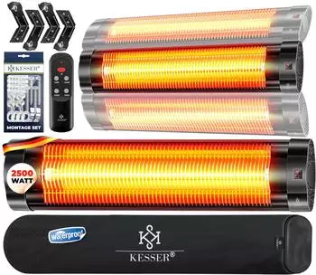 Kesser Infrarotstrahler 2500W inkl. Schutzhülle, Timer Schwarz