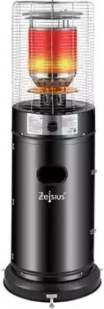 Zelsius Zermatt Gas-Heizstrahler 11kW, &Oslash;46cm x 137cm, Schwarz (HSM4)