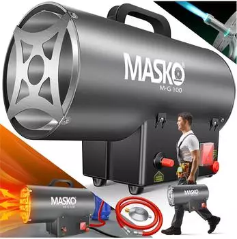 Masko Gasheizgebl&auml;se 10kW Piezo-Z&uuml;ndung, inkl. Gasschlauch & Druckminderer