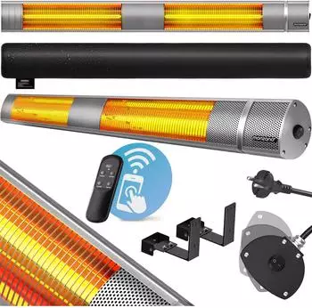 Monzana MZH3000 Infrarot-Terrassenstrahler 3000W App-Steuerung silber (MZH3000)