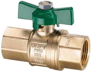 H&S Trinkwasser-Kugelhahn Uniwater 1447 1/2&ldquo; MS Durchgang Fl&uuml;gelgriff gr&uuml;n (20163507501)