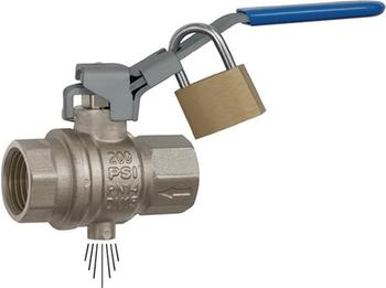 Riegler Sicherheitskugelhahn abschlie&szlig;bar Entl&uuml;ftung M5 Messing vernickelt Rp 3/8" (103150)