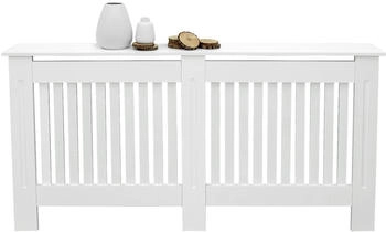 ECD Germany Heizk&ouml;rperverkleidung Landhausstil 152x19x82 cm MDF wei&szlig; (390001369)