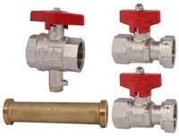 Einbausatz zu W&auml;rmemengenz&auml;hler 1/2 Zoll x 110 mm - mit Kugelh&auml;hnen