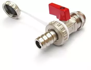 Afriso KFE-Hahn Messing vernickelt, Heizungswasser, G 1/2, PTFE-Dichtring (42407)
