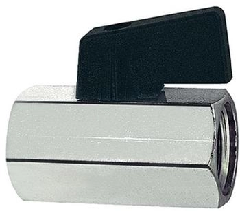 Riegler Mini-Kugelhahn, glatte Oberfläche, Messing vernickelt, G 1/4 IG, DN 8 (103340)