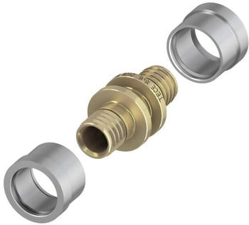 Tece SLQ Kupplung mit Druckhülse für Vollkunststoffrohre 16x16 mm (77220016)