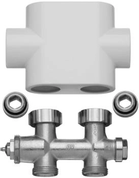 Kermi Universal Ventilhahnblock Durchgang weiß (ZV00400001)