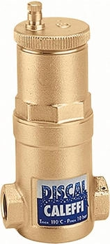 Caleffi DISCAL Mikroblasenabscheider 1" IG, Messing, mit Entleerungsstutzen (551006)