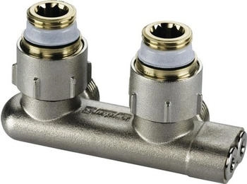 Simplex Umlenkstück E1/50 Eckform mit Absperrung vernickelt (F10077)