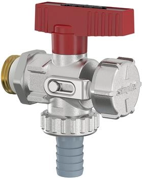 Simplex KFE-Kugelhahn Eckform 1/2" Außengewinde mit Schlauchverschraubung (F10671)