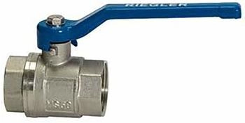 Riegler Messingkugelhahn VALVE LINE G 3/8 Zoll innen/innen DN 10mm mit Hebelgriff blau vernickelt (115712)