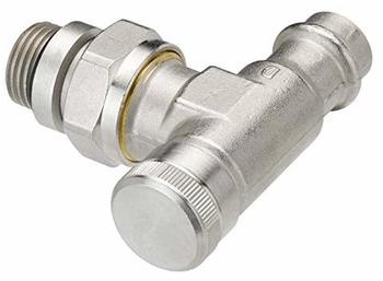 Danfoss Rücklaufverschraubung RLV 15 R 1/2, Pressfit, Eck, vernickelt (003L1825)