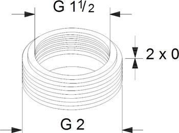 Grundfos Ausgleichsstück Adapter A6 G1 1/2 x G2 mit Gewindeanschluss (535045)