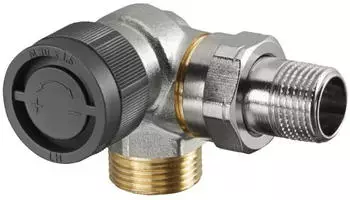 Oventrop Thermostatventil Baureihe A DN 15, G 3/4 AG x R 1/2 AG, Winkel-Eck links, Messing vernickelt (1181396)