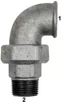RIEGLER 112932-TFV 97-114 Verschraubung Bogen 97 IG/AG, Rp 1 1/4, R 1 1/4, schw.