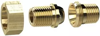 Riegler L&ouml;sbarer Doppelgewindenippel konisch dichtend R 1A, SW50/SW1:19, MS, max. 25bar, max. 150&deg;C (MS252L11)