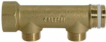 Riegler Verteilerrohr 2 Abg&auml;nge, Eingang 2x1", Ausgang 2x1/2" AG, Messing (VT 1127)