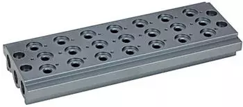 Riegler Mehrfach-Grundplatte f&uuml;r Wegeventile, 7 Ventilpositionen, G 1/8 (520.07-18)