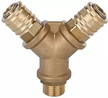 Riegler Druckluftverteiler 2 Schnellverschlusskupplungen NW 7,2 G 1/2 AG (245.33)