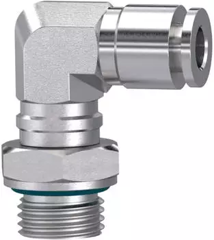 Riegler L-Steckverschraubung, drehbar, G 3/8 a., Schlauch-&Oslash; 12, Edelstahl 1.4404 (843.038-12 ES)