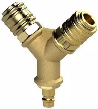 Riegler Druckluft-Verteiler 2x Schnellverschlusskupplung NW7,2, Nippel NW7,2-7,8, G3/8 (107262)