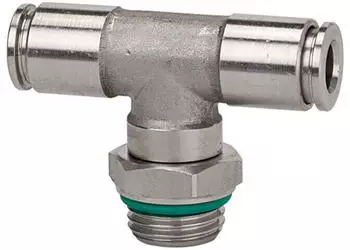 Riegler T-Steckverschraubung drehbar G 1/8 a. &Oslash; 4mm 15bar Edelstahl 1.4404 (55.018-4 ES)