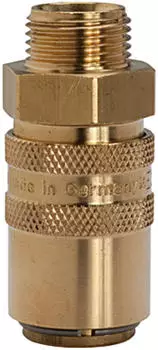 Riegler Temperierkupplung DN9 mit AG, Absperrventil, M16x1,5 gerade (280.21)