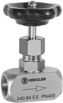 Riegler Nadelventil Edelstahl 1.4571, G 1/2, DN 8, PN max. 400bar (240.84 ES)