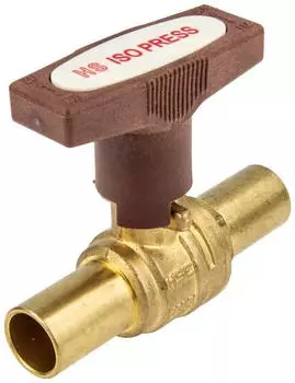 Caldo ISOPRESS Heizungs-Kugelhahn &Oslash;22mm Press-Klemmanschluss ISO-T-Griff Messing (81488022)