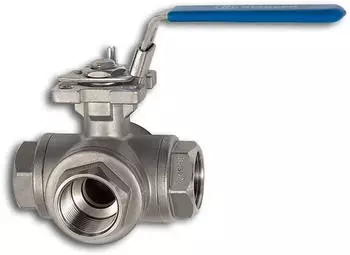 Riegler 3-Wege-Kugelhahn T-Bohrung Edelstahl 1.4408 G 2 DN 50 (11082 H-ES)