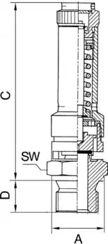 Riegler Sicherheitsventil DN8, Messing, G1/4, Ansprechdruck 4,6bar (226.01-4,6)