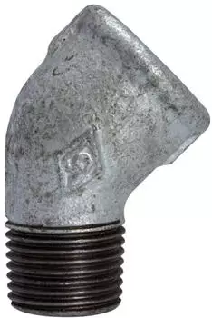 Riegler Winkel 121 45&deg; IG/AG Rp/R 2 schwarzer Temperguss feuerverz. (TFW 121-20)